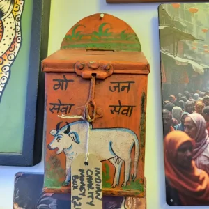Indian Metal Painted Charity Box